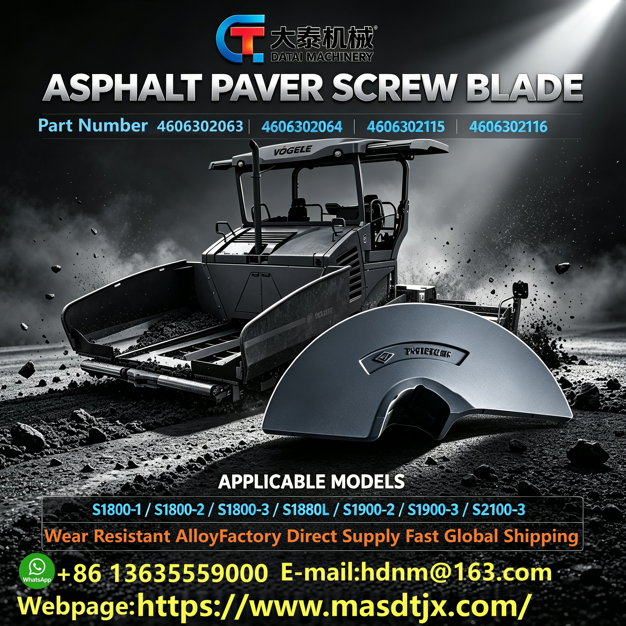 Asphalt Paver Auger Blade | Spiral Distributor Blade Replacement Parts Manufacturer
