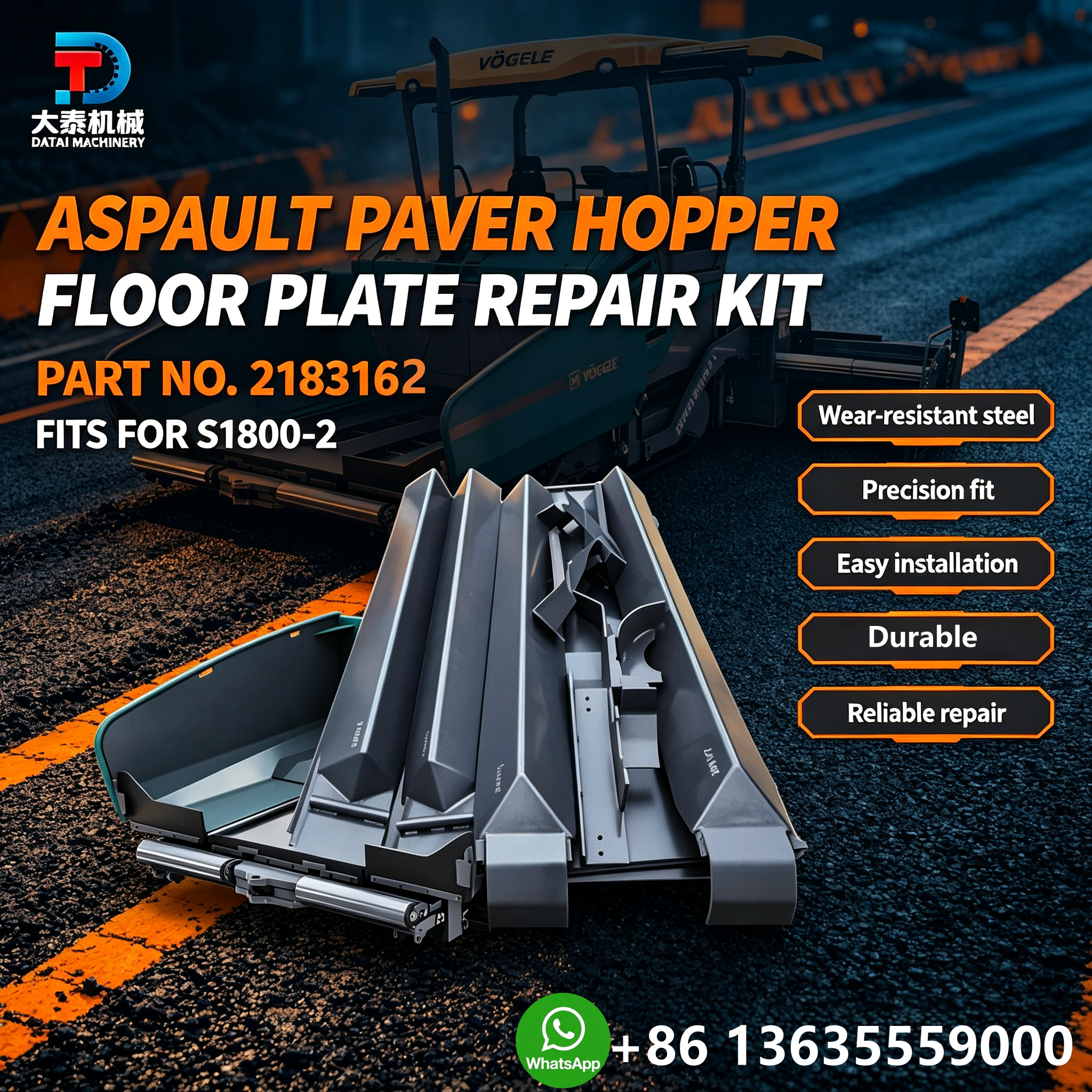 Asphalt Paver Hopper Bottom Plate | Wear Resistant Hopper Floor for Asphalt Feeding System